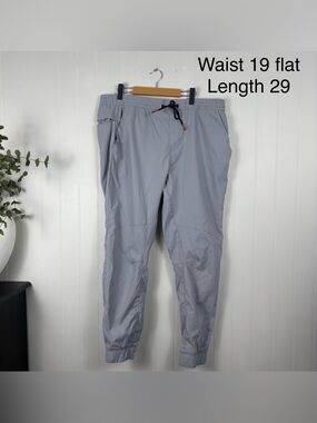Grey Tech Joggers Lightweight Athletic Streetwear Minimalist Utility L/XL